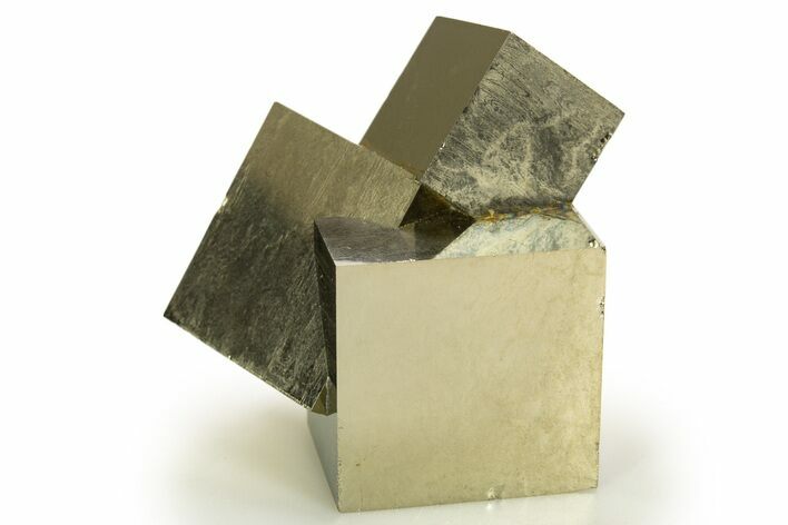 Shiny, Natural Pyrite Cube Cluster - Navajun, Spain #337900